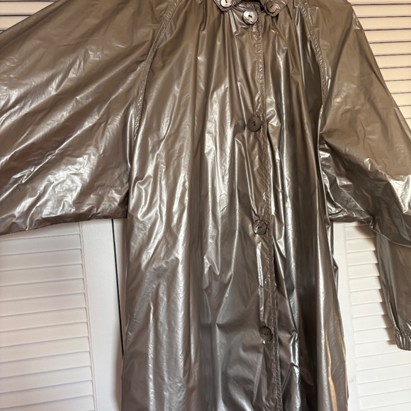 RARE MNZ Maryam Nassir Zadeh Felix Silver Shiny Jacket w Hidden Hood Medium 6 - Picture 8 of 12